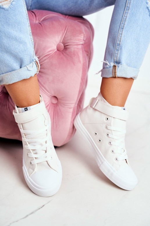 Women's Leather High Sneakers BIG STAR V274541 White