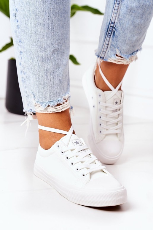 Women's Leather Sneakers White Mega