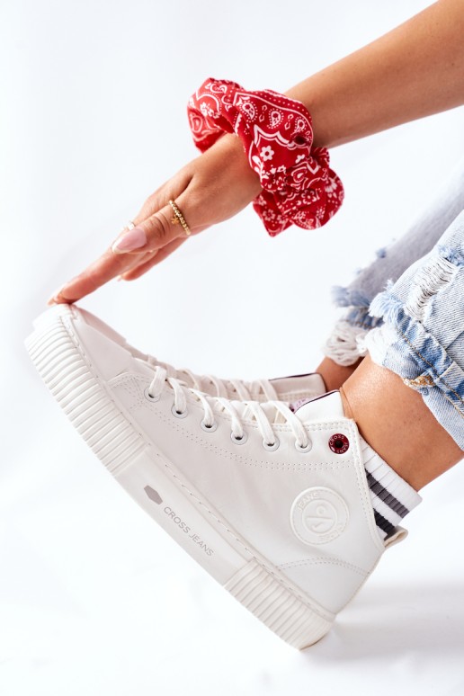 Women's Sneakers Cross Jeans High White II2R4022