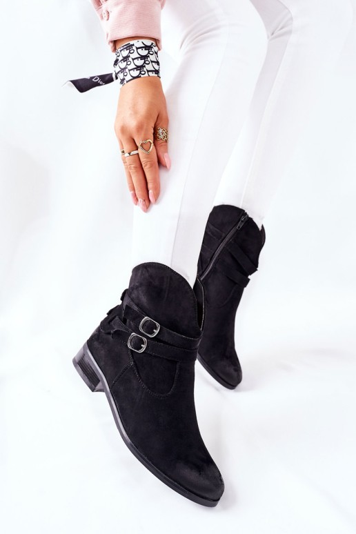 Moteriški zomšiniai batai, šilti juodi Castlerock