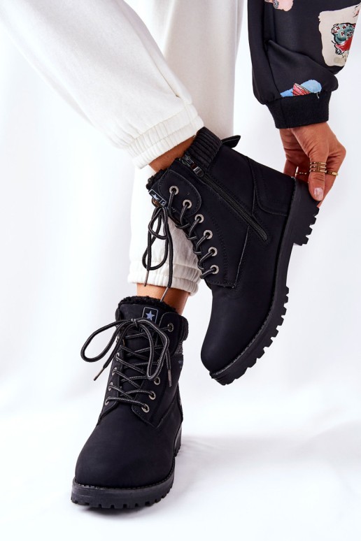 Moteriški plokšti pėsčiųjų batai, juodi