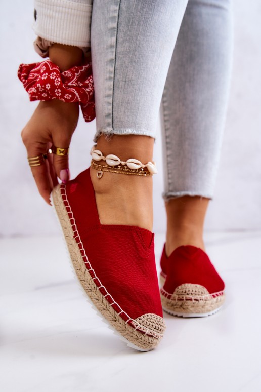 Espadrilles On A Braided Sole Big Star HH274494 Red