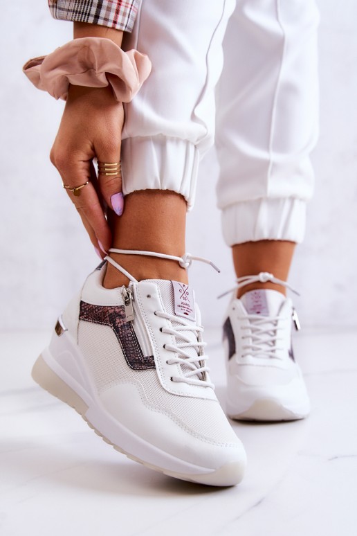 Women's Sneakers On Wedge Cross Jeans JJ2R4028C White