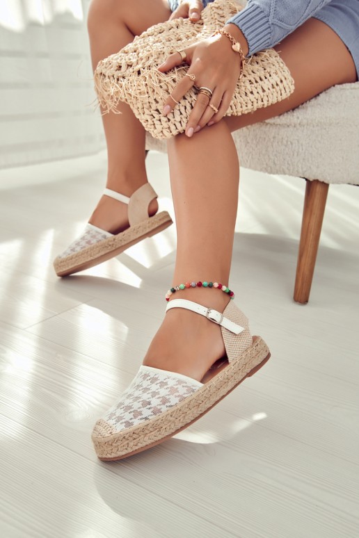 Women's Espadrilles With Buckle White Charlene