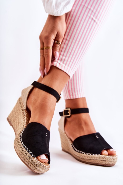 Comfortable Women's Sandals On Wedge Black Dellia