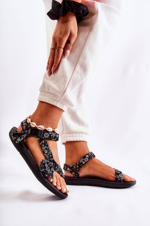 Women's Velcro Sandals Black Venna