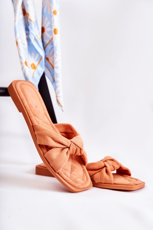 Women's Fashionable Suede Slippers Orange Lorrie
