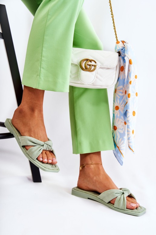 Women's Fashionable Suede Slippers Green Lorrie