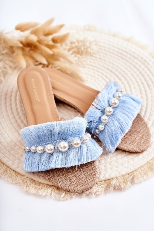 Women's Slippers With Decorative Strap Blue Ramisa