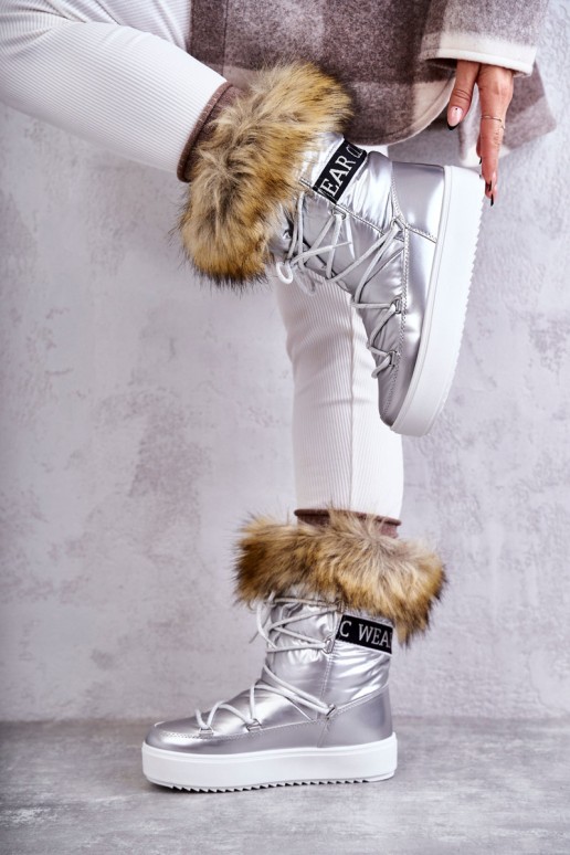 Moteriški suvarstomi sniego batai Sidabriniai Santero