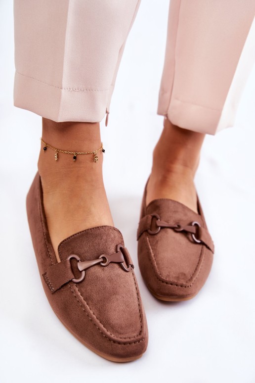 Suede loafers with decoration Brown Santi