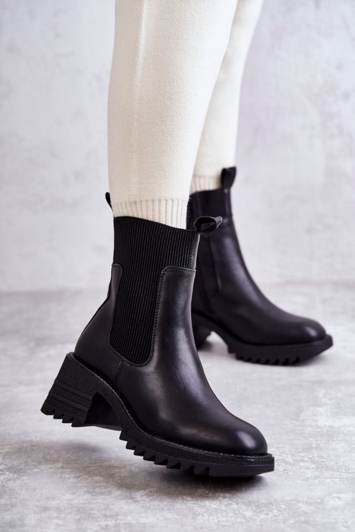 Women's Warm Boots On Heel Black Abella