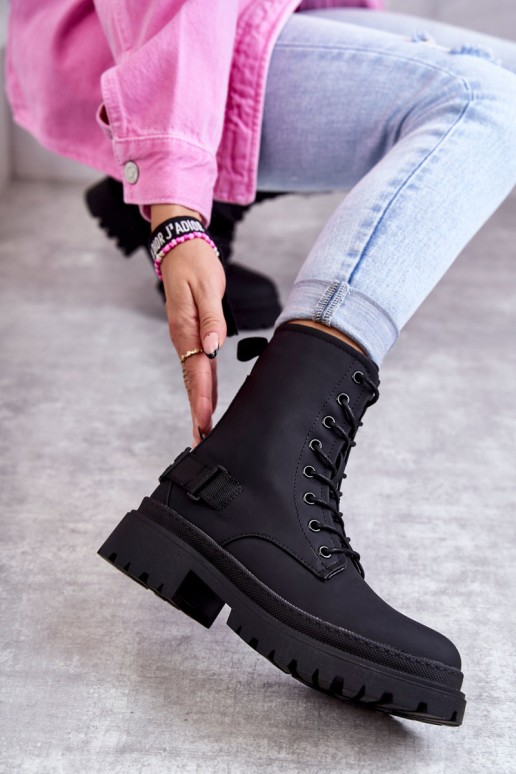 Women's Warm Boots With Zipper Black Fabiola