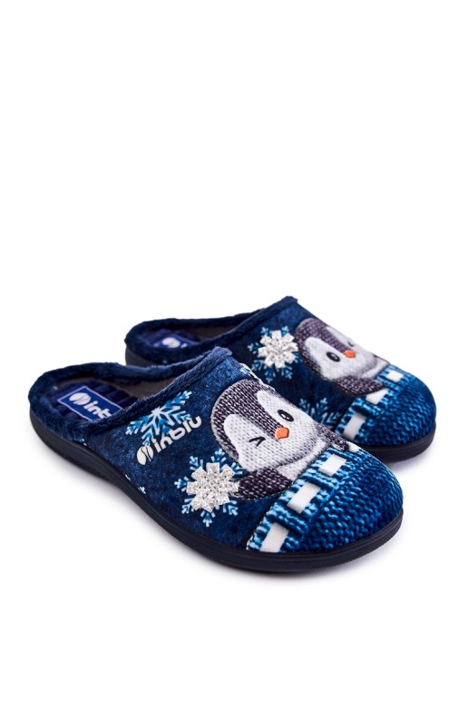 Women's Home Slippers Penguins Inblu EC-81-004 Navy blue