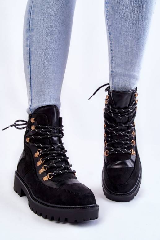 Women's Warm Boots Lace-up Black Jesse