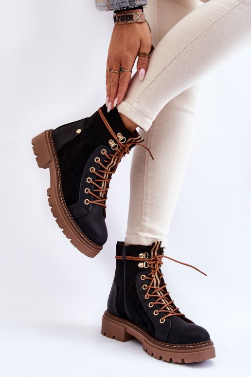 Black Suede Trapper Boots Alette