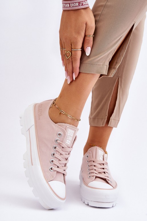 Fabric Platform Sneakers Big Star LL274151 Nude