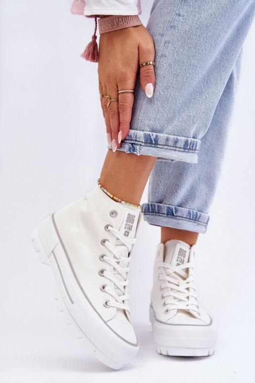 High Fabric Platform Sneakers Big Star LL274156 White