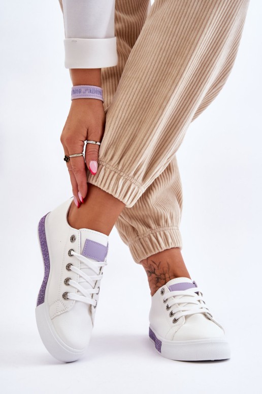 Women's Low Sneakers With Jets White-Violet Demira