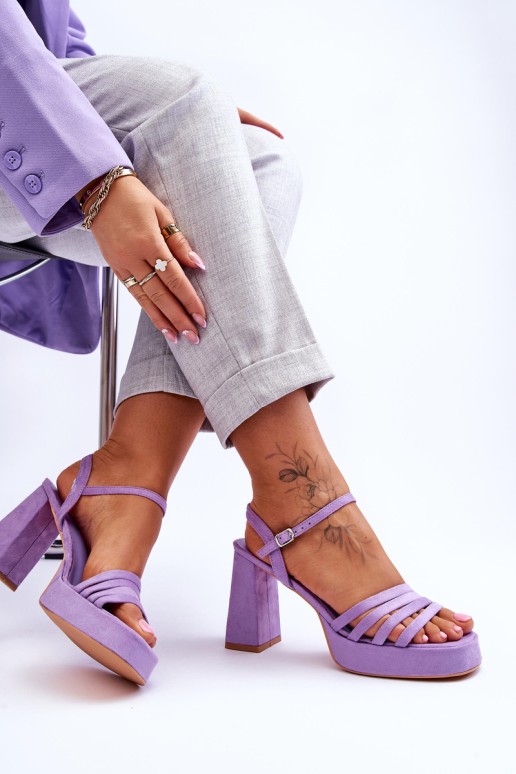 Women's Suede Platform Sandals Violet Verda