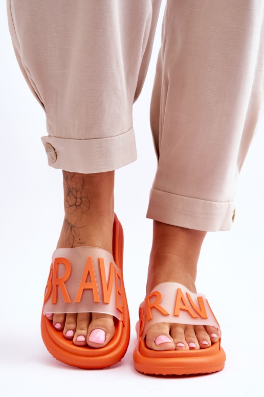 Women's Platform Slippers Orange Brave