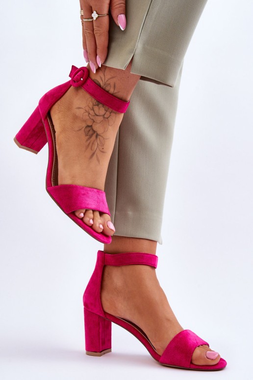 Women's Sandals On Heel suede Fuchsia Lexi