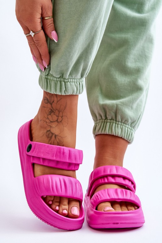 Foam Slide Sandals Fuchsia Lirell