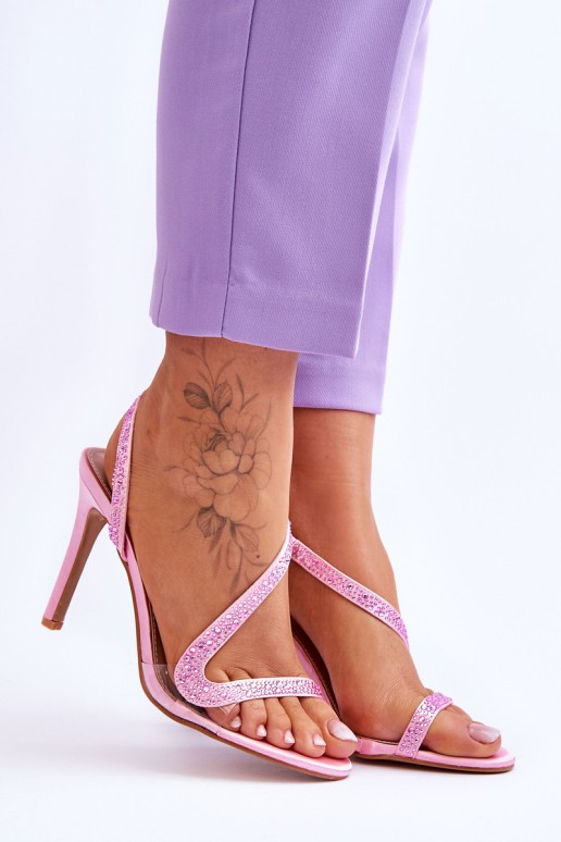 Elegant Slip-on High Heel Sandals Pink Colima