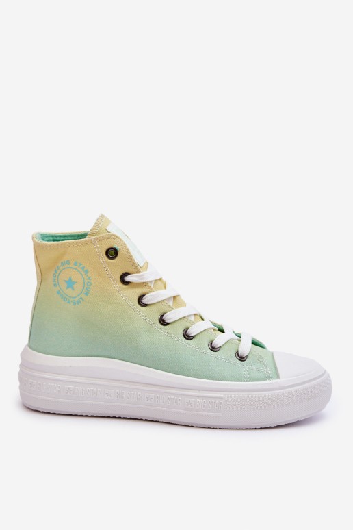 High Platform Sneakers Big Star LL274A190 Yellow-Green