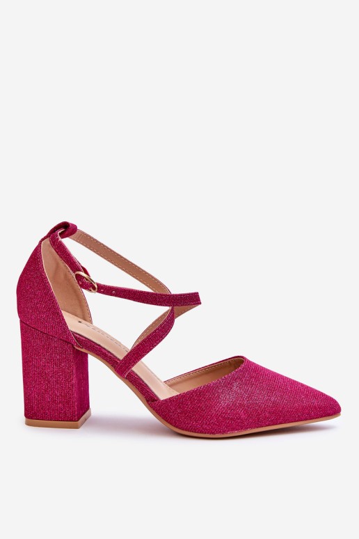 Fashionable Glitter Pumps On Heel Fuchsia Galaxy