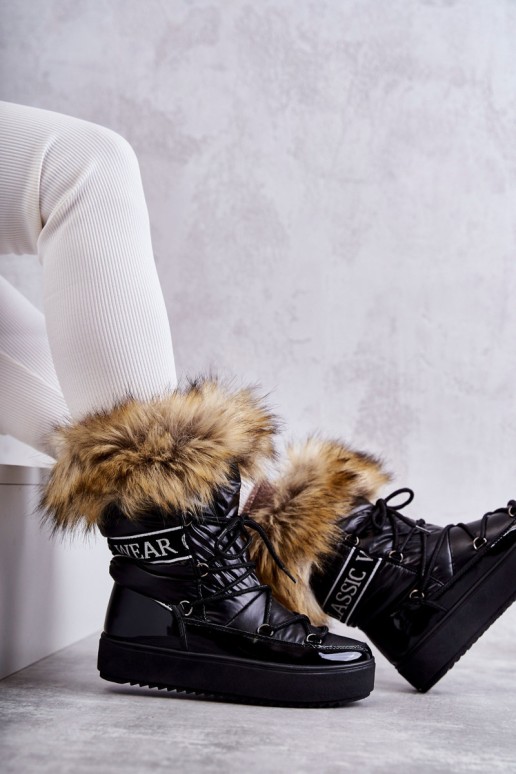 Moteriški suvarstomi sniego batai, juodi Santero
