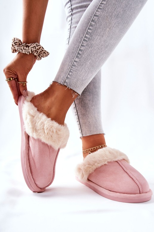 Women's Slippers With Fur Pink Pinky