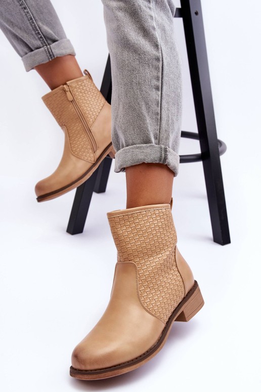 Women's Woven Boots Beige Chilly