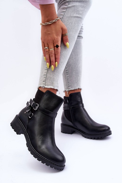 Moteriški odiniai batai su petnešėlėmis Juodos Minks
