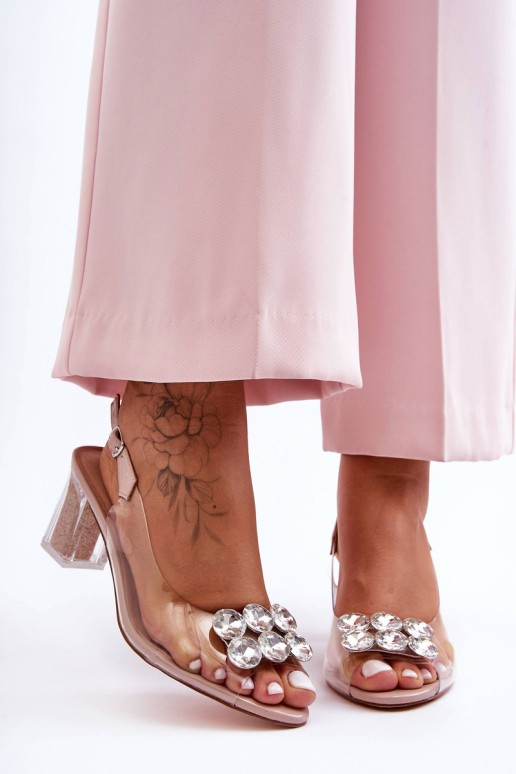 Women's Transparent Heels with Pink SBarski MR1037-43