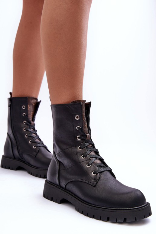 Leather Ankle Boots Black Lonevis