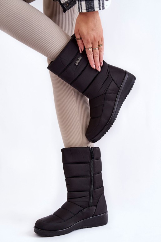 Warm Wedge Snow Boots Black Calena