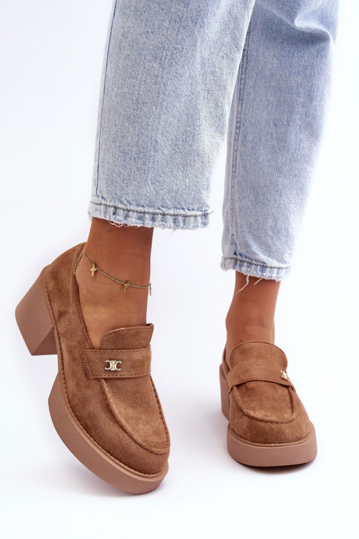 Women's Suede Heels Dark Beige Afnira