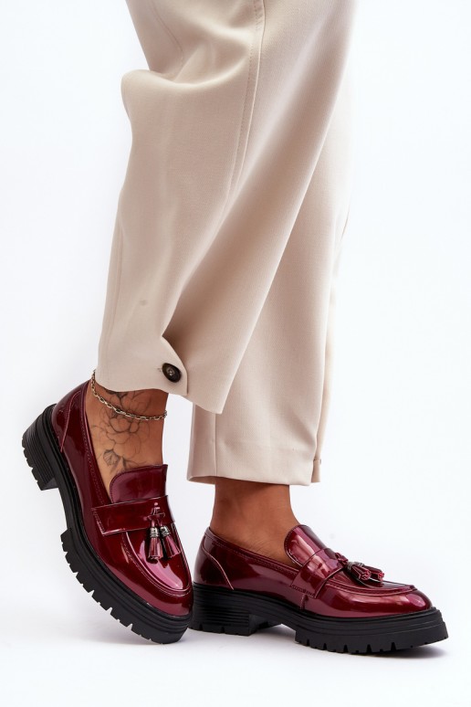 Loafers with Fringes Burgundy Velenase