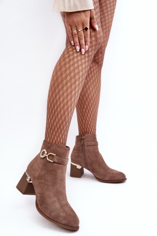 Stylish Women's Suede Boots Brown Nola