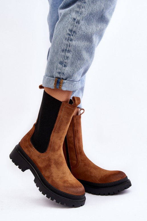 Women's Zip-up Ankle Boots Camel Samil