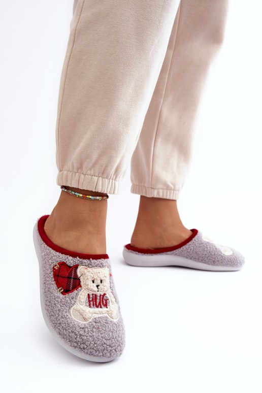 Women's Home Slippers Slippers With Teddy Bear Inblu EC000095 Gray