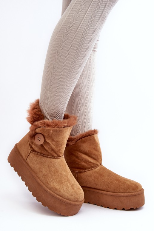 Women's Platform Snow Boots with Faux Fur Camel Wikas