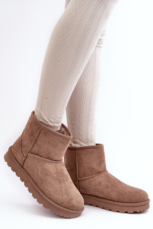 Women's Suede Snow Boots Padded Beige Nanga