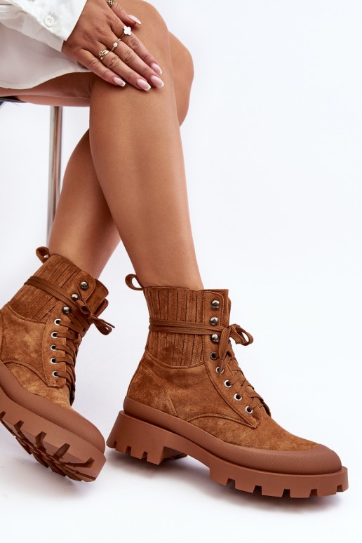 Women's Trapper Lace-Up Boots Camel Gordts