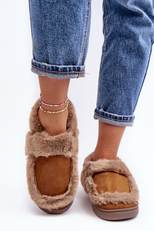 Women's slippers with fur Camel Sailey