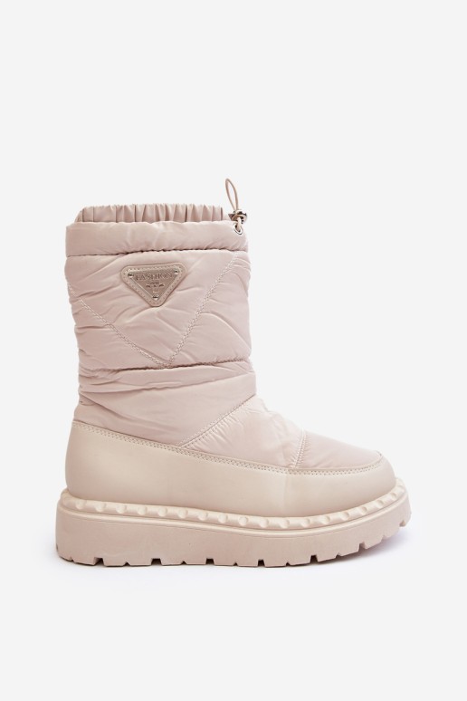 Women's snow boots with thick sole in light beige Lureta