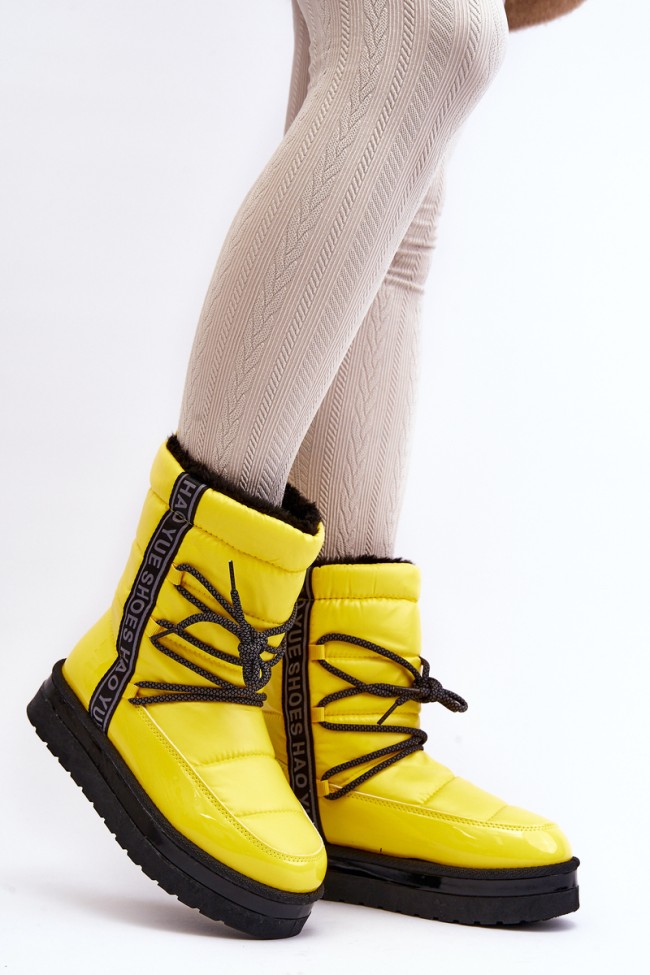 Women's Snow Boots with Yellow Laces Lilara