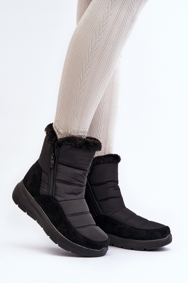 Women's Snow Boots with Faux Fur Black Primose