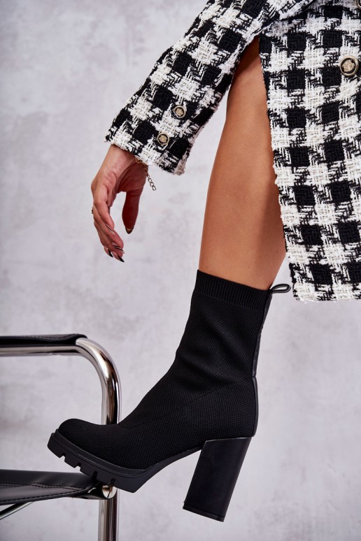 Women's Material Ankle Boots Black Louve